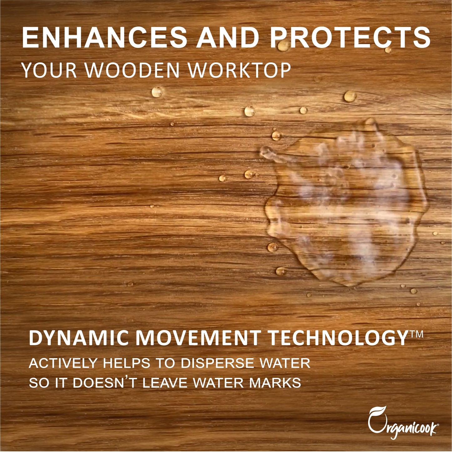 Oak Worktop Oil - Food Safe Wood Treatment for Kitchen Surfaces - Easy to Apply, Enhances Natural Beauty - Made in UK Organicook