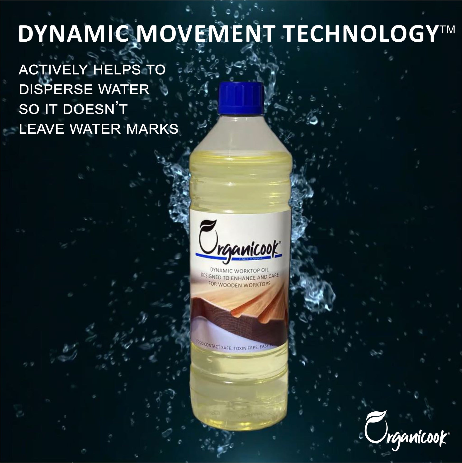 Oak Worktop Oil - Food Safe Wood Treatment for Kitchen Surfaces - Easy to Apply, Enhances Natural Beauty - Made in UK Organicook