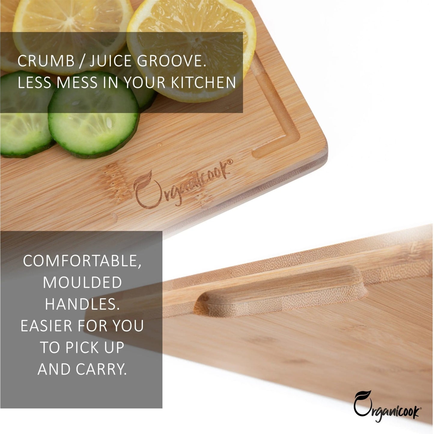 Organicook Essentials - Extra Large Wooden Chopping Board - Organicook