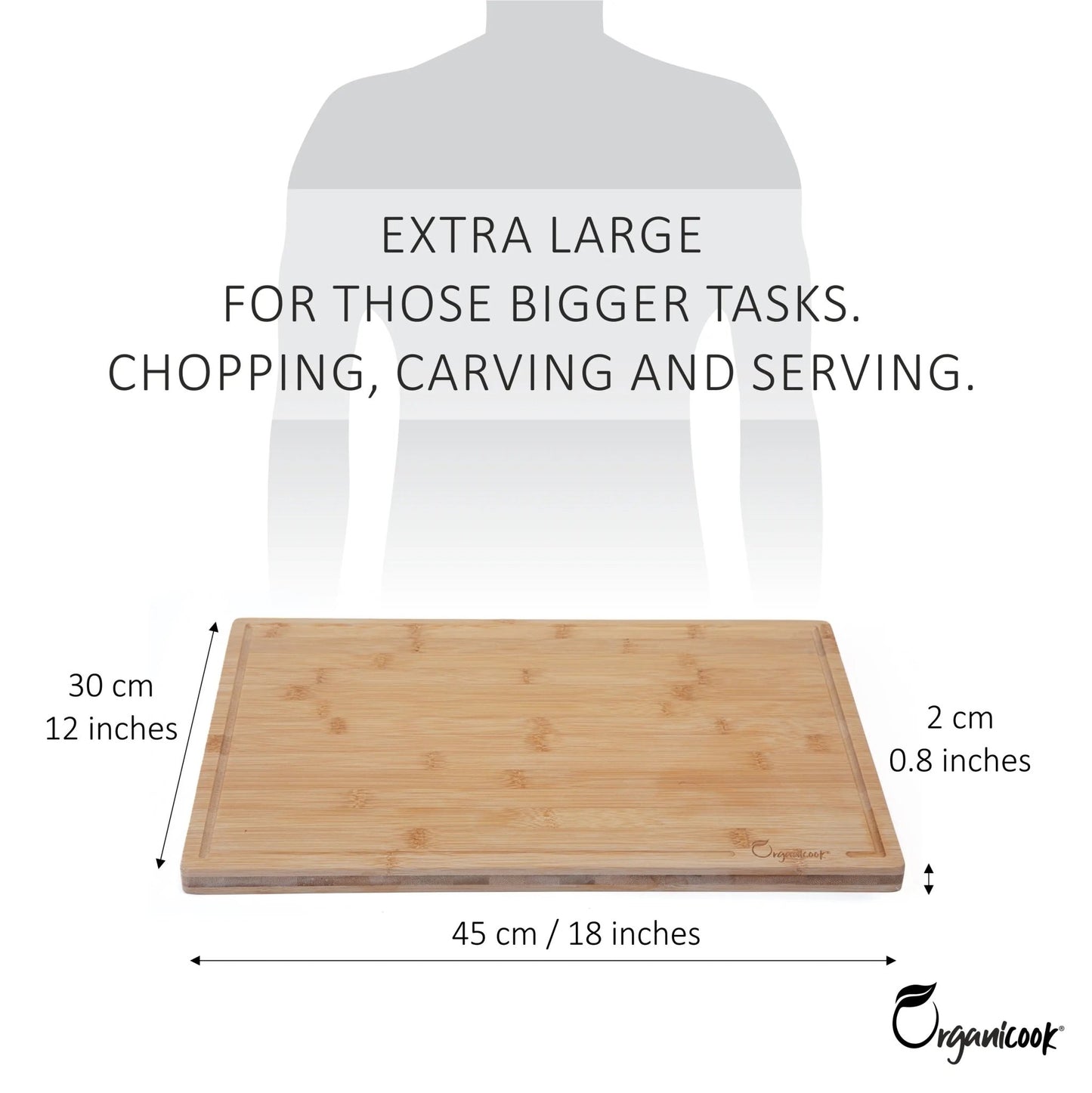Organicook Essentials - Extra Large Wooden Chopping Board - Organicook