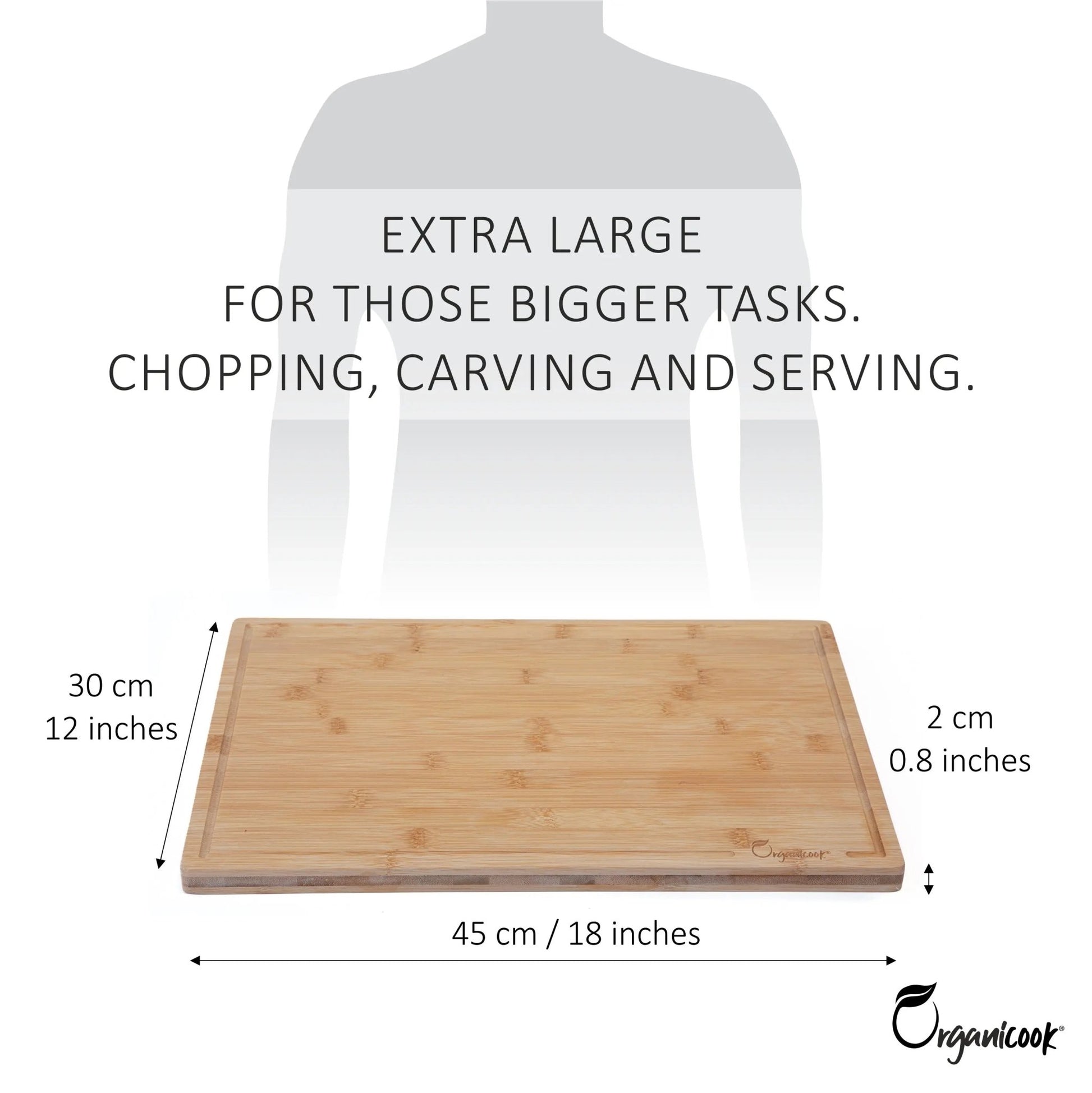 Organicook Essentials - Extra Large Wooden Chopping Board - Organicook