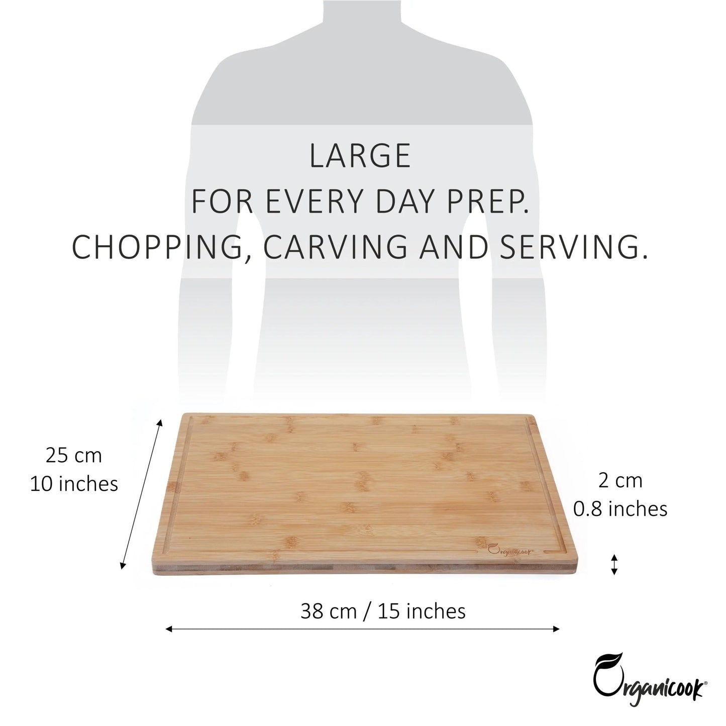 Organicook Essentials Large Wooden Chopping Boards for Kitchens - Organicook