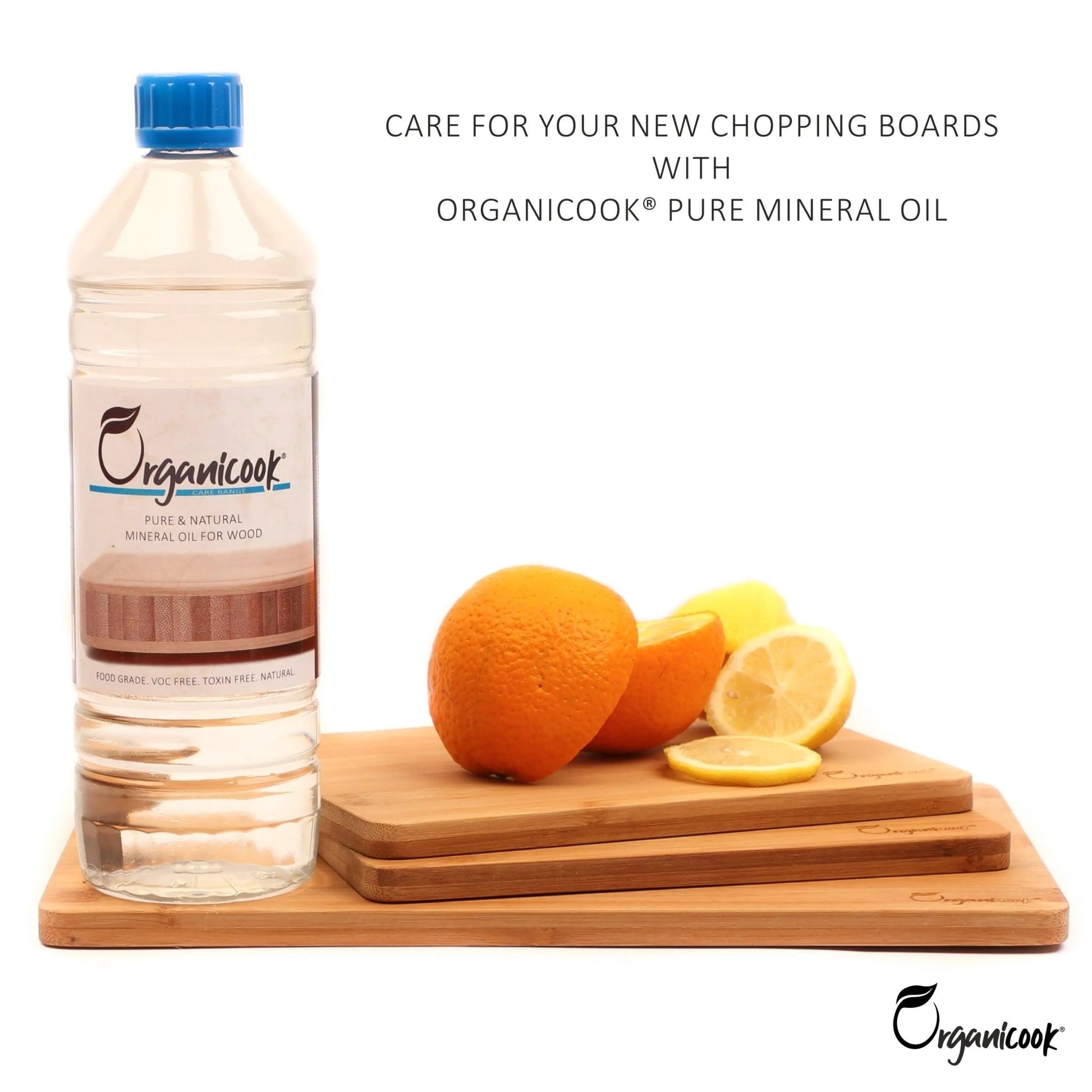 Organicook Wood Chopping Board Set - 3 x Wooden Chopping Boards, Serving Platter/Serving Boards - Bamboo - Light Weight Chopping Boards for Kitchens, Beautifully Handmade Cutting Boards - Easy Clean - Organicook